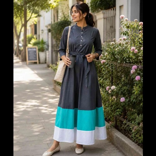 Women’s Grey Rayon Flex Dress – Comfortable Everyd...