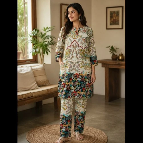 Women’s Rayon Co-ord Set with 2 Pockets – Stylish & Comfortable