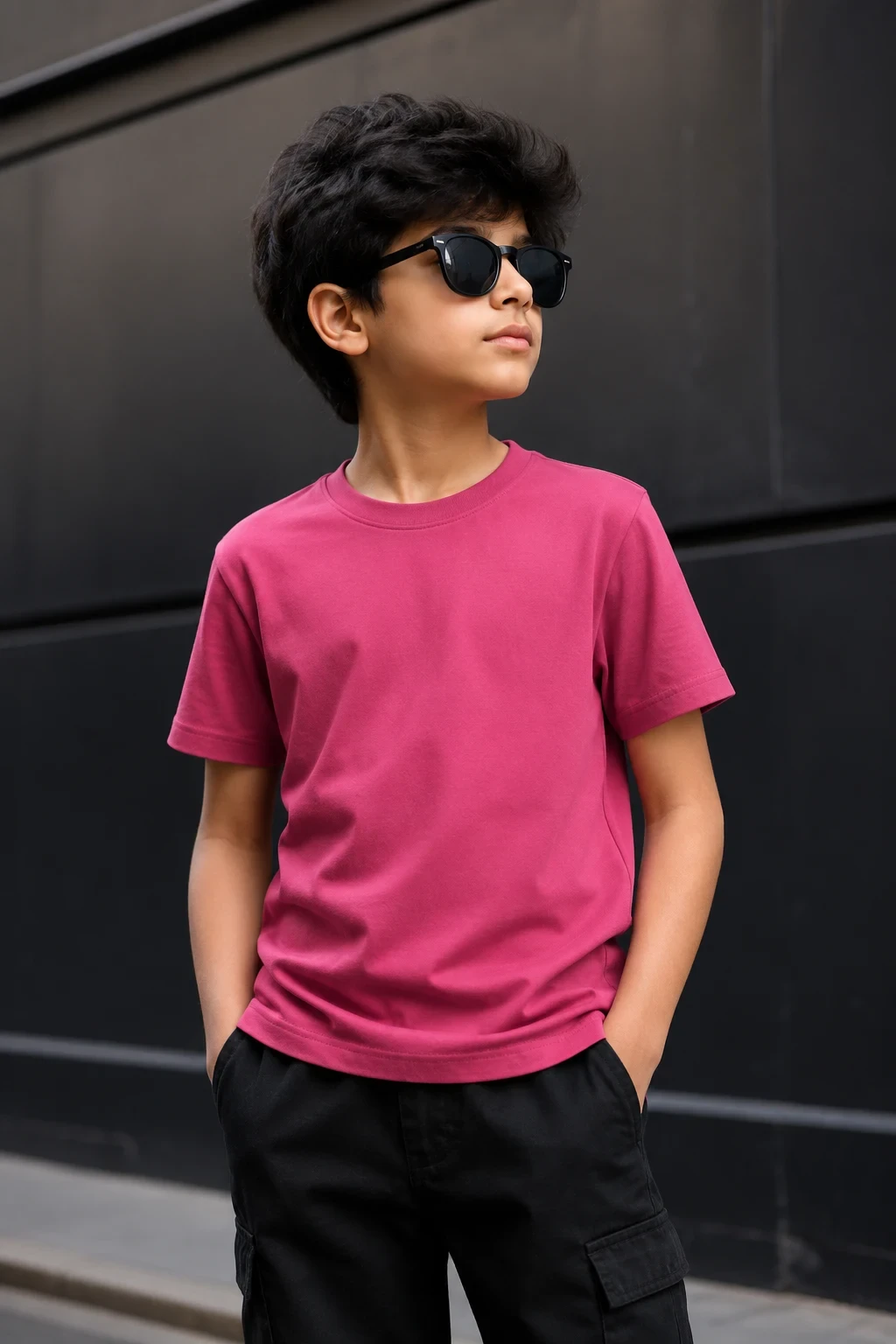 Baby Pink Kids Regular Fit 100% Cotton T-Shirt 180...